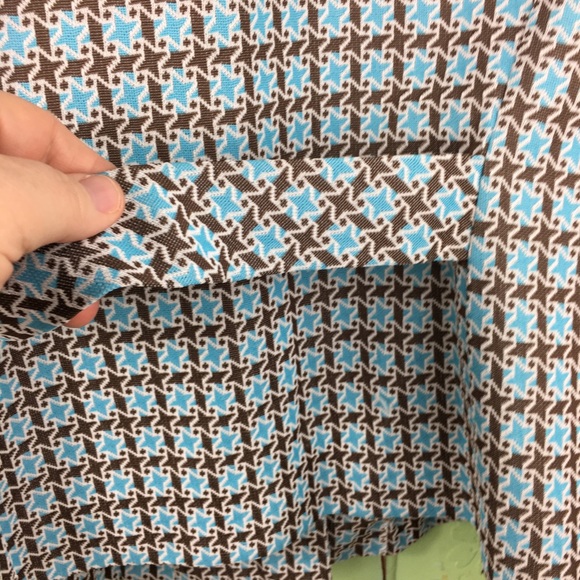 Vintage 60’s Crimplene Jacket. Aqua Brown geometrical pattern Ester’s Fashion - Picture 8 of 9